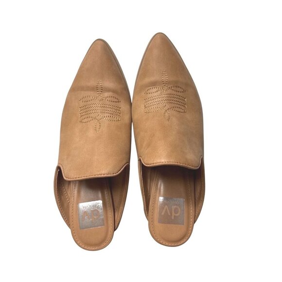 Dolce Vita Womens Kianti Tan Western Inspired Mule Block Heel Pointed Toe Size 7 - Picture 7 of 12